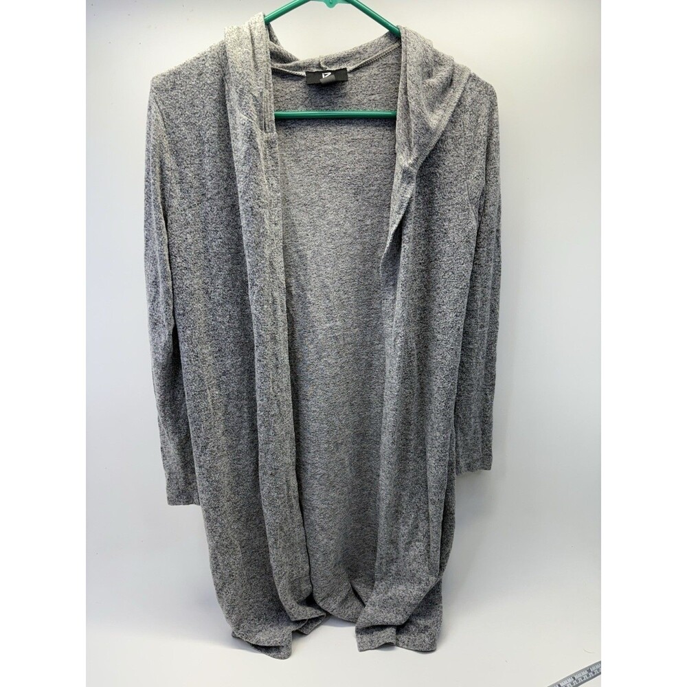 IZ Byer Women’s Gray Hooded Open Front Cardigan Sweater XS